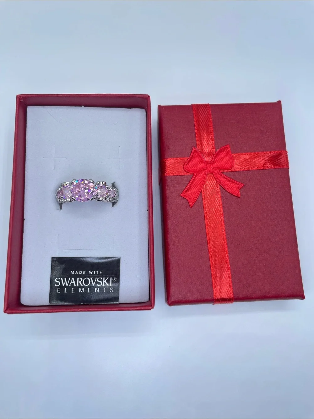 Swarovski Crystal Elements Pink Crystal Multi Stone Statement Ring